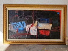 Giorgio Flis "Composizione" olio e smalto su tela 90x70 certificato