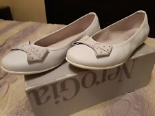 Ballerina Bianca NERO GIARDINI scarpa bambina FIOCCO  CERIMONIA COMUNIONE TG 37