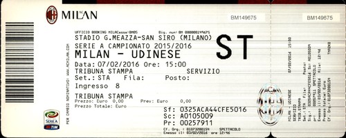 Biglietto stadio milan - biglietto, ac