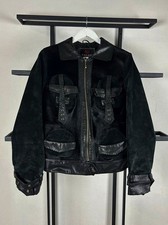 Giacca vera pelle pelliccia stile gotico giapponese vintage Avant Garde anni 90 Y2K