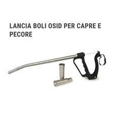 Lancia boli cm 38 con 3 teste in acciaio inox bovini ovini pistola pecore capre 