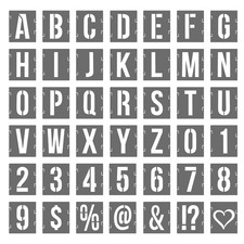 Stencil per lettere e numeri