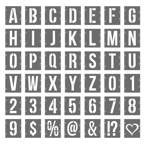 Stencil per lettere numeri - per, e