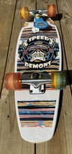 NUOVO Speed Demons 29”x9” Skateboard Nero Bianco Cruiser Board Tavola Lunga 60mm