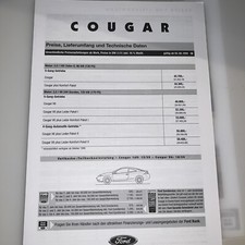Ford Cougar listino prezzi