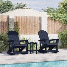 vidaXL Sdraio Rocking Adirondack 2 pcs Blu marino HDPE