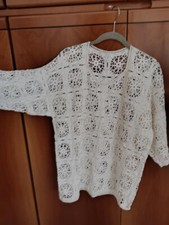 maglia traforata in cotone extra n 5 ,lavorazione con uncinetto tg L