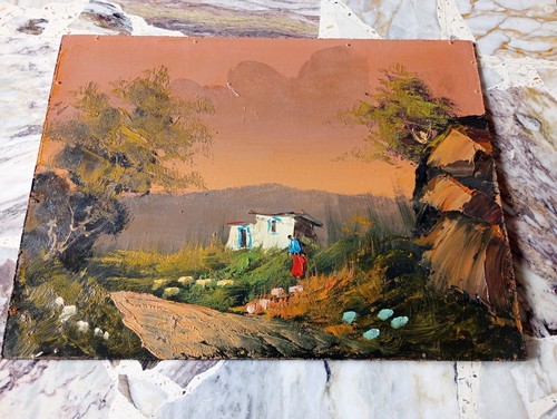 Quadro olio lastra legno - olio,