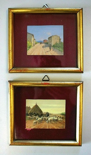 Coppia dipinto olio miniatura - dipinto,