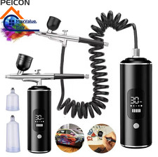 Aerografo Portatile Kit Compressore con Display per Modellismo Nail Art Tatuaggi