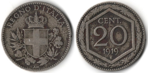 Italia centesimi 1919 - 20,