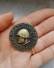 Spilla Originale Antica Opera Balilla, Con Mussolini. Se Avanzo Seguitemi.