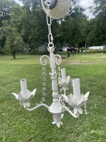 Lampadario stile tole floreale - lampadario,