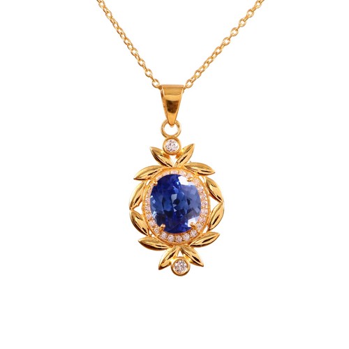 Ciondolo oval blu - blu, zaffiro