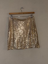 Gonna corta con paillettes oro