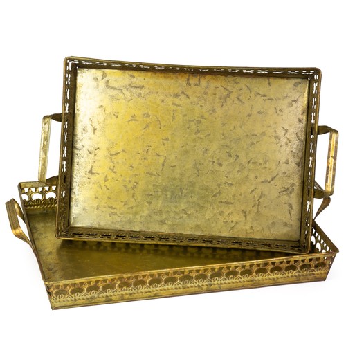 Set vassoi vintage metallo - 2,
