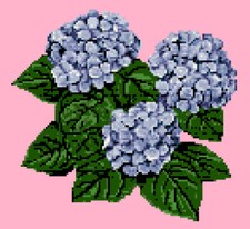 SCHEMA SCHEMI PUNTO CROCE ORTENSIE FIORI RICAMO DMC