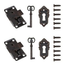 Antiche Serrature Cassetto Scatola Piccola Scatola con Set Chiavi di 2 Colore Ro