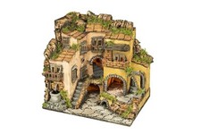 Presepe Borgo napoletano stile 700 con luci 30x40x37 cm