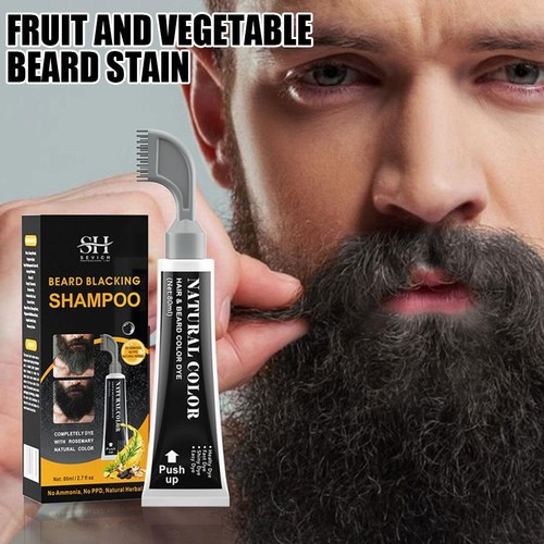 Men black beard - beard, stain