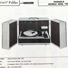 Giradischi Phonola 1966 4006 7005 Wire Schematic Manuale di servizio Vintage Originale
