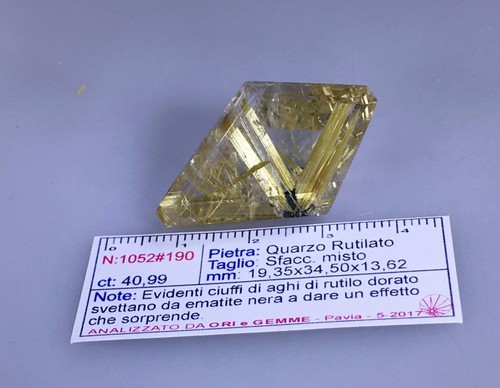 Quarzo rutilato - , (gemma)