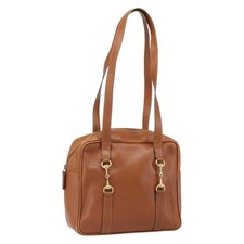 GUCCI Hand Bag Leather Brown