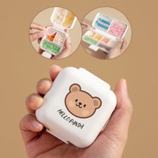 Scatola Porta Medicinali Da Viaggio Dispenser Per Pillole A Doppio Strato ☆