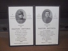 WW1/WW2 RARO LUTTINO DOPPIO (FRATELLI) CON FOTO IN DIVISA 1918/1930 borgomanero
