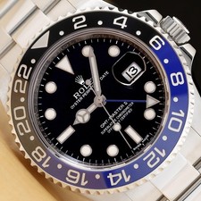 OROLOGIO CARD ROLEX GMT MASTER II 2023 116710BLNR BATMAN BLU NERO 40MM ACCIAIO