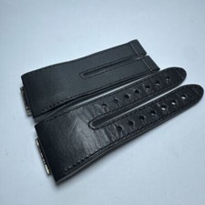 Jorg Hysek big size men leather black strap band for wristwatch