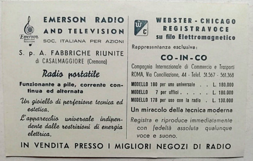 Emerson radio and television - radio,