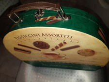 VALIGETTA DI CARTONE SUPER RIGIDO VINTAGE PASTICCINI PERUGINA ORE LIETE NO LATTA