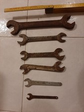 6 VECCHIE CHIAVI INGLESI DA OFFICINA EPOCA VINTAGE ATTREZZI COLLEZIONE MECCANICO