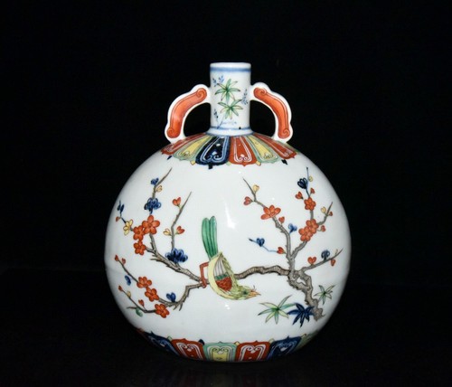 Bottiglia uccellini fiori