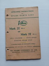 Villiers motori 250 Mark 2T-350 Mark 3T 1960 manuale uso +cat. ricambi originale