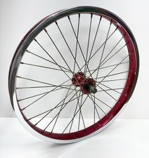 Cerchio Ruota Anteriore Vintage Old School 1982 20x2.125 Bmx Rosso Anodizzato KK Corona Mozzo