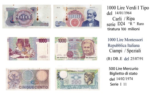 500 1000 lire verdi - verdi, 1