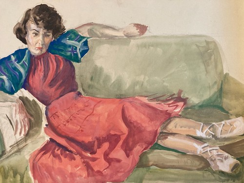 Bella pittura guazzo donna - bella,
