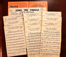 Spartito SONO TRE PAROLE - MA LA MAMMA LO SA orchestrina 1932 Collezionismo cart