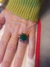 ANELLO DONNA IN ARGENTO 925  smeraldi Rubini e zaffiri bianchi 