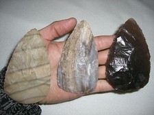 Cuneo pugno in agata età della pietra riproduzione bifacciale age de pierre hecha 