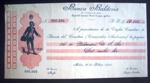 1893 cambiale vaglia banca - 1893,