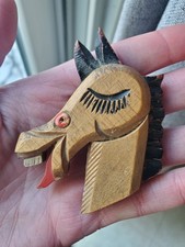 Spilla cavallo asino in legno