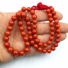ANTICA collana  vero CORALLO ROSSO naturale  Palline 8,5 - 11 millimetri Oro