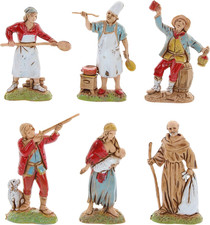 Set 6 Pastori Napoletani Adatto a Presepe Da 6 Cm Scala 1:32 – MINI 6 – Statuina