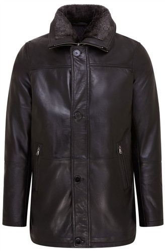 Giacca pelle nera uomo - giacca,