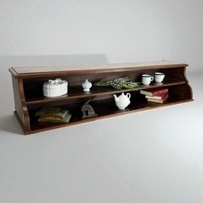 Antica mensola a sospensione libreria scaffale da muro in legno espositore '900