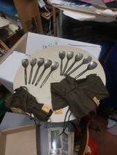 Lotto 10 cucchiaini da gelato Silver Plate "La Cremeria"