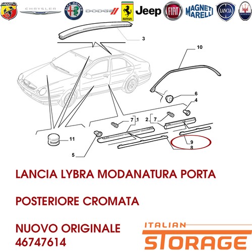 Lancia lybra modanatura porta - lybra,